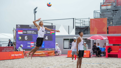 Singkirkan Pasangan Oman, Bintang/Sofyan Bawa Indonesia Amankan Tiket Perempat Final Voli Pantai Asian Games 2026.
