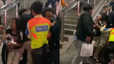 VIral, Cuma Gara-gara Bersenggolan di Eskalator, 2 Penumpang KRL Cekcok 2 Kali hingga Dilerai Petugas