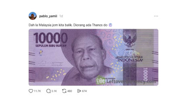 Bikin Geram, Netizen Malaysia Hina Pahlawan Nasional RI yang Terpampang di Uang Rp10 Ribu dengan Sebutan "Thanos"