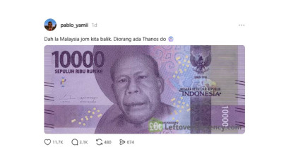Bikin Geram, Netizen Malaysia Hina Pahlawan Nasional RI yang Terpampang di Uang Rp10 Ribu dengan Sebutan "Thanos"