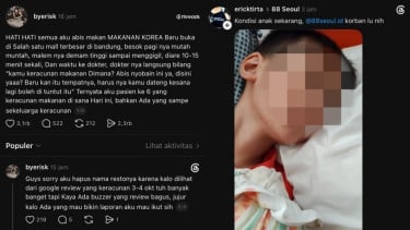Viral Sejumlah Orang Mengaku Keracunan usai Santap Makanan di Restoran Korea Bandung, Alami Muntah-muntah hingga Demam