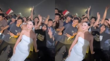 Viral! Lagi Prewedding Tengah Malam, Pasangan di Palembang Malah Dirayakan Suporter Timnas Indonesia