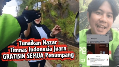 Driver Ojol Ini Punya Cara Unik Rayakan Kemenangan Timnas Indonesia, Tunaikan Nazar Gratiskan Ongkos Semua Penumpang