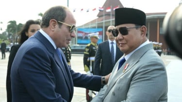 Prabowo Antar Kepulangan Presiden Mesir di Lanud Halim, Jet Tempur TNI AU Ikut Kawal El-Sisi