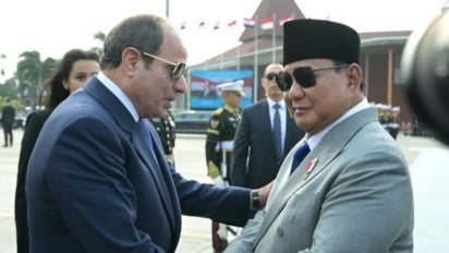 Prabowo Antar Kepulangan Presiden Mesir di Lanud Halim, Jet Tempur TNI AU Ikut Kawal El-Sisi