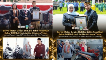 Pecahkan Rekor MURI, SMK se-Jatim Servis Gratis 9.175 Motor dalam Sehari