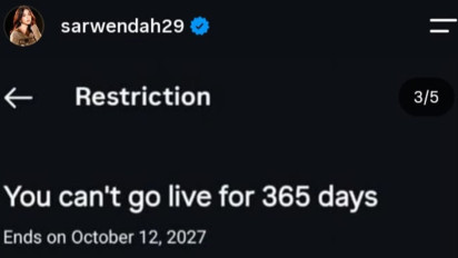 Sarwendah Tidak Bisa Live Instagram Selama Setahun, Ada Peringatan Akun akan Di-Banned