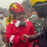 Tinjau Karhutla di Palembang, Menko Polkam Uji Teknologi Pemadam Realiza Anti Chamas Asal Brazil