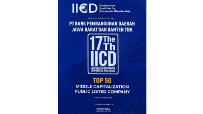 bank bjb Raih Pengakuan Top 50 Emiten MidCap dalam IICD CG Award 2026