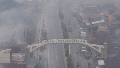 Akibat Kebakaran Hutan dan Lahan Kota Subulussalam Mulai Diselimuti Polusi Asap