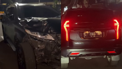 Kondisi Mobil Terduga Pelaku usai Tabrakan Maut di Mampang Prapatan yang Menewaskan Remaja 15 Tahun