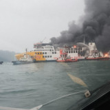 KMP Batumandi Terbakar di Perairan Merak