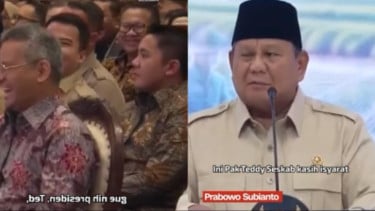 Momen Presiden Prabowo Tiru Kedipan Mata Seskab Teddy: Gue Nih Presiden, Ted!