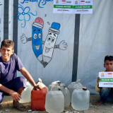 Warga Gaza di Kamp Pengungsian Terima 68.920 Liter Air Bersih dari BAZNAS RI