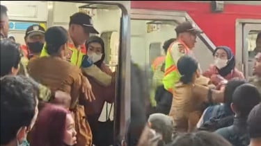 Heboh! 2 Penumpang KRL Wanita Cekcok di Stasiun Tebet, Diduga karena Aksi Saling Dorong