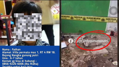 Berawal dari Laporan Anak Hilang, Bocah 7 Tahun di Bogor Ditemukan Tewas di Sumur Tertutup Beton