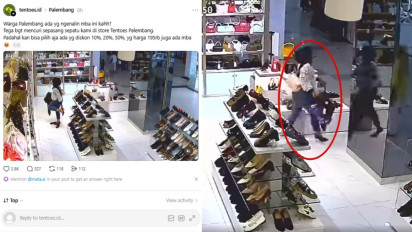 Viral Wanita Tertangkap Kamera CCTV Nekat Mencuri Sepasang Sepatu di Palembang, Pemilik Toko Jelaskan Situasinya