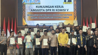 Kementrans Perkuat Program Trans Tuntas, 194 Bidang Tanah Transmigran di SP 1 Padang Tarok Telah Bersertipikat